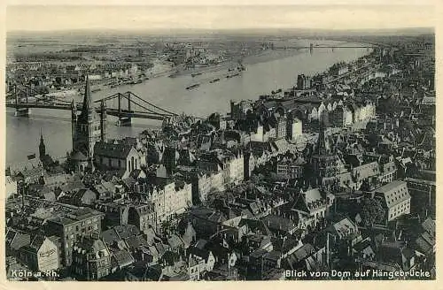 Germany Koln am Rhein Blick vom Dom auf Hangebrucke