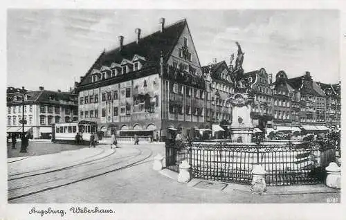 Germany Augsburg Weberhaus tramway