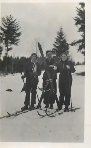 Photographic postcard persons winter sports ski photo