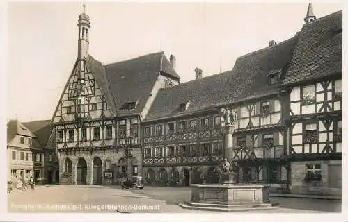 Germany Forchheim Rathaus mit Kriegerbrunnen Denkmal