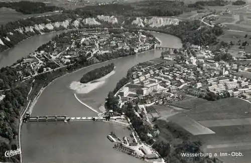 Germany Wasserburg am Inn aerial view
