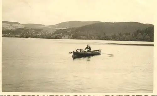 Photographic postcard Lac de Gerardmer Vosger 1943 raw boat