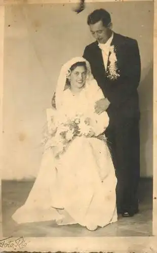 Romania photographic wedding souvenir postcard 1941