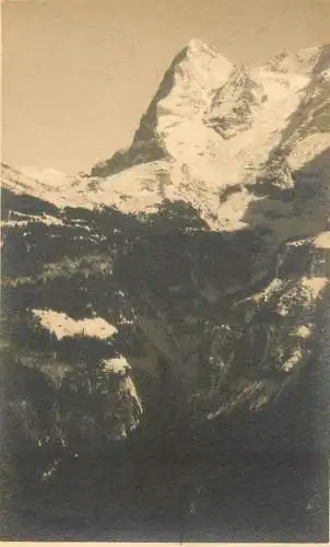 Photographic postcard to identify Alpine winter scenic landscape