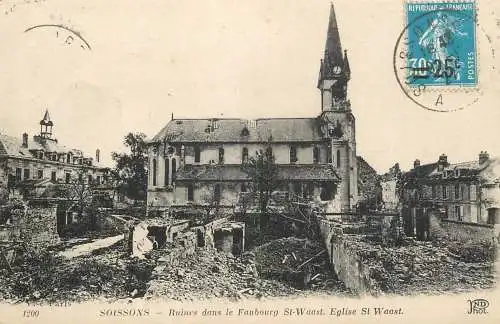 Soissons ruines eglise St Waast