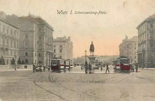 Austria Wien I Schwarzenberg Platz tramway 1914