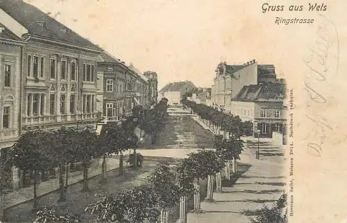 Austria gruss aus Wels Ringstrasse 1905