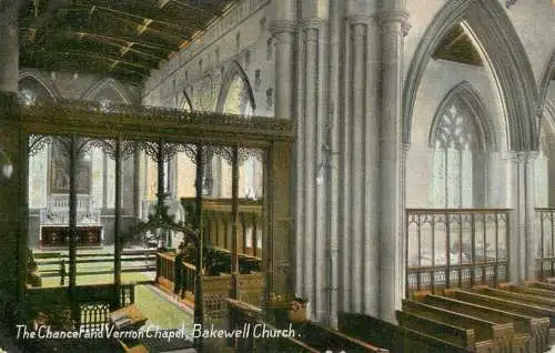 England Bakewell Church Chancel and Vernon Chapel interior view