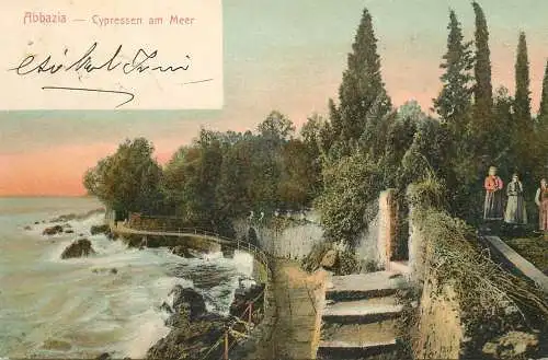Abbazia Opatija Cypressen am Meer