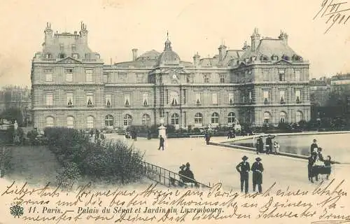 Paris 1901 palais du senat et jardin du Luxembourg