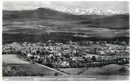 Scotland Grantown-on-Spey and the Snow Clad Cairngorms general view
