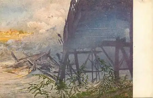 Il salto del ponte di Latisana guerra vista rappresentata impressioni di G. A. Sartorio