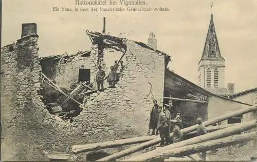 HATTONCHATEL NEAR VIGNEULLES. A house where the French General Staff lived. German soldiers