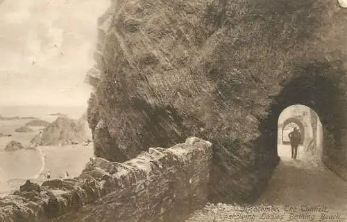 England Ilfracombe The  Tunnels showing Ladies' Bathing Beach