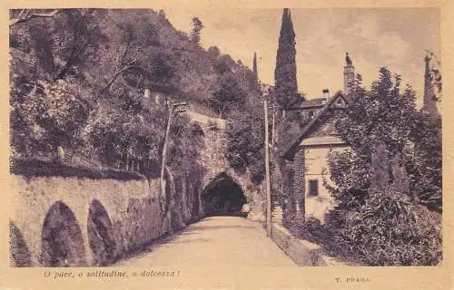 Italy mountain tunnel place to identify vintage postcard