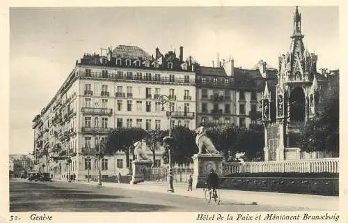Switzerland Geneve Hotel de la Paix & Monument Brunschwig