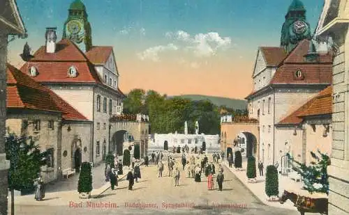Germany Bad Nauheim Badehauser, Sprudelblick und Johannisberg