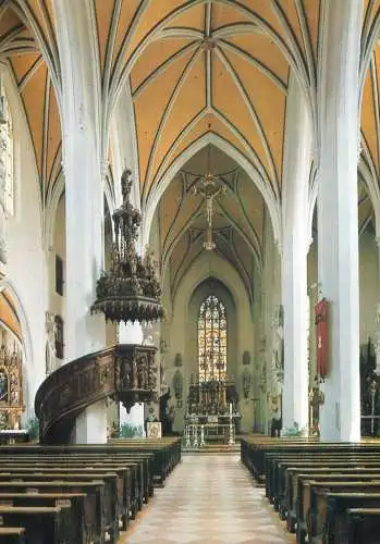 Germany Wasserburg am Inn Stadtpffarkirche Inneres mit Zurnkanzel