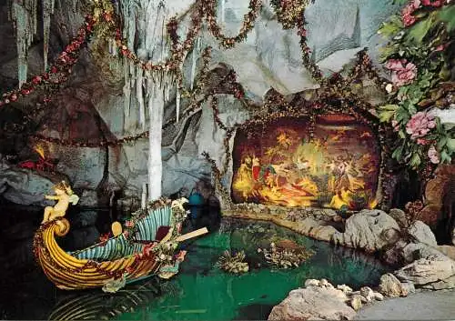 Germany Konigschloss Linderhof Oberbayern Blaue Grotte mit Lohengrins Kahn