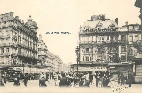 Belgium surface public transport tramway Bruxelles boulevard Anspach