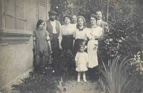 Family souvenir photo postcard fotographie Krieg in Albon Lausanne