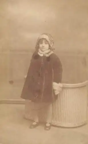 Girl portrait old studio photo postcard