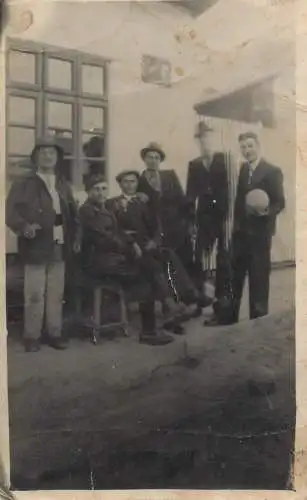 Bowls players old photo postcard