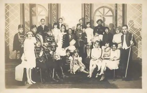 Romania local theater masquerade costumes old souvenir photo postcard