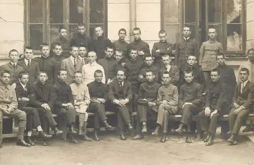 Romania school prom souvenir photo postcard 1920