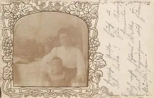 Family souvenir photo postcard Germany