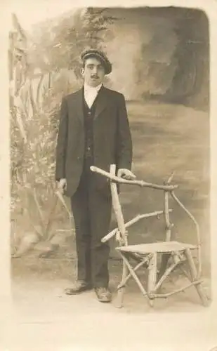 Man portrait souvenir photo postcard