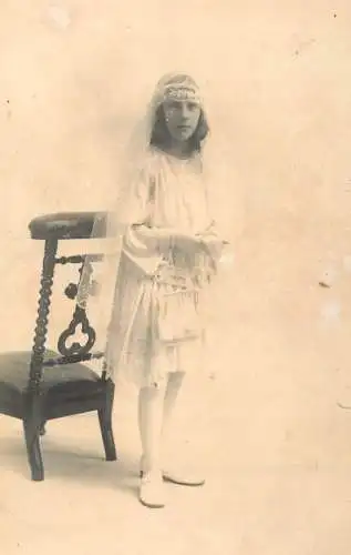 Bridesmaid portrait old photo postcard