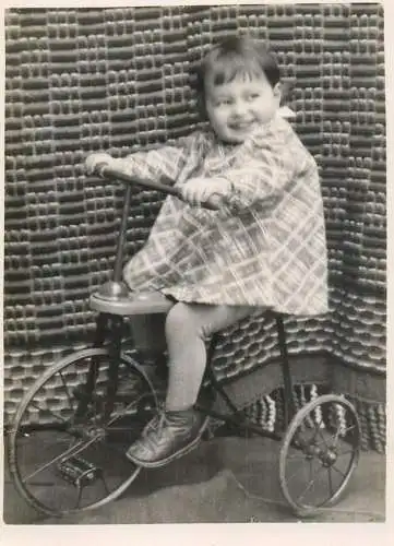 Tricycle girl portrait