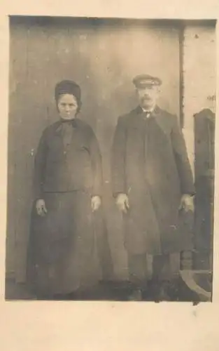 Old couple photo postcard