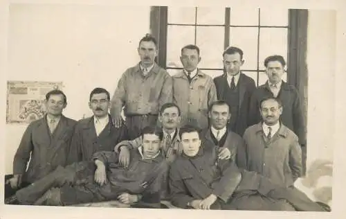Group of men souvenir photo 1931 back note Toth Franz