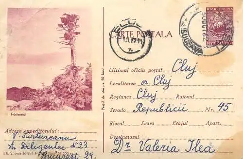 Romania postal stationery card "Indraznetul"