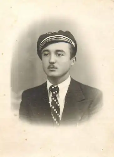 Anonymous persons highschool young man portrait Romania uniform