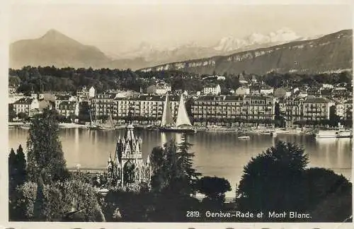 Switzerland Genève rade et Mont Blanc