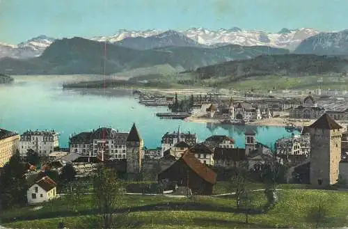 Switzerland Luzern mit Alpen