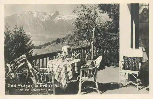 Switzerland Goldwil ob Thun Hotel Waldpark Blick auf Stockhornkette