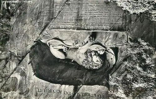 Switzerland Lion of Lucerne historical site detail aspect