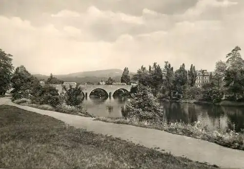 Germany Saalfeld (Saale) Blick zur Brucke der Freundschaft