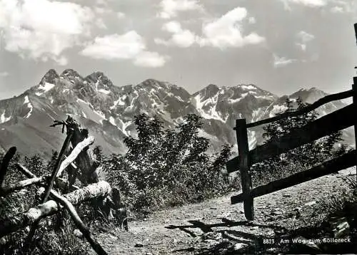 Germany Allgauer Alpen Blick gegen Madelegabelgruppe Am Weg zum Sollereck