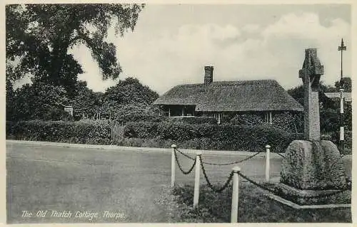 United Kingdom England Thorpe old Thatch cottage