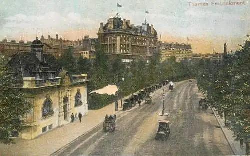 United Kingdom England London River Thames embankment