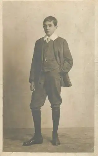 Social history annonymous persons souvenir photo elegance 14 year old boy