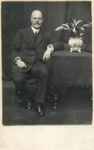 Social history annonymous persons souvenir photo elegant man moustache beard