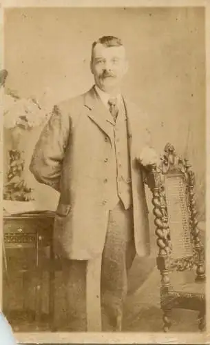 Social history annonymous persons souvenir photo elegant man moustache