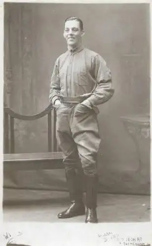 Social history annonymous persons souvenir photo soldier summer uniform