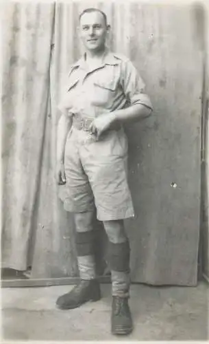 Social history annonymous persons souvenir photo soldier summer uniform